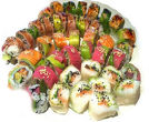Set Rainbow 
(salmon, tuna, eby shrimp, cucumber, avocado, philadelphia)